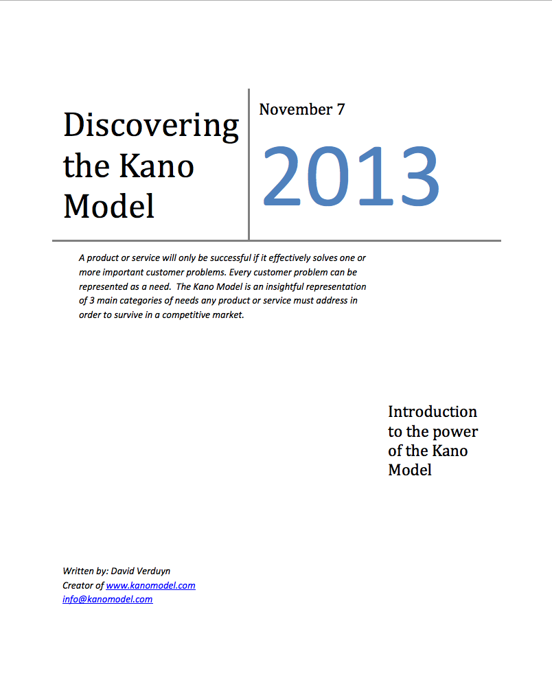 Kano Model Article